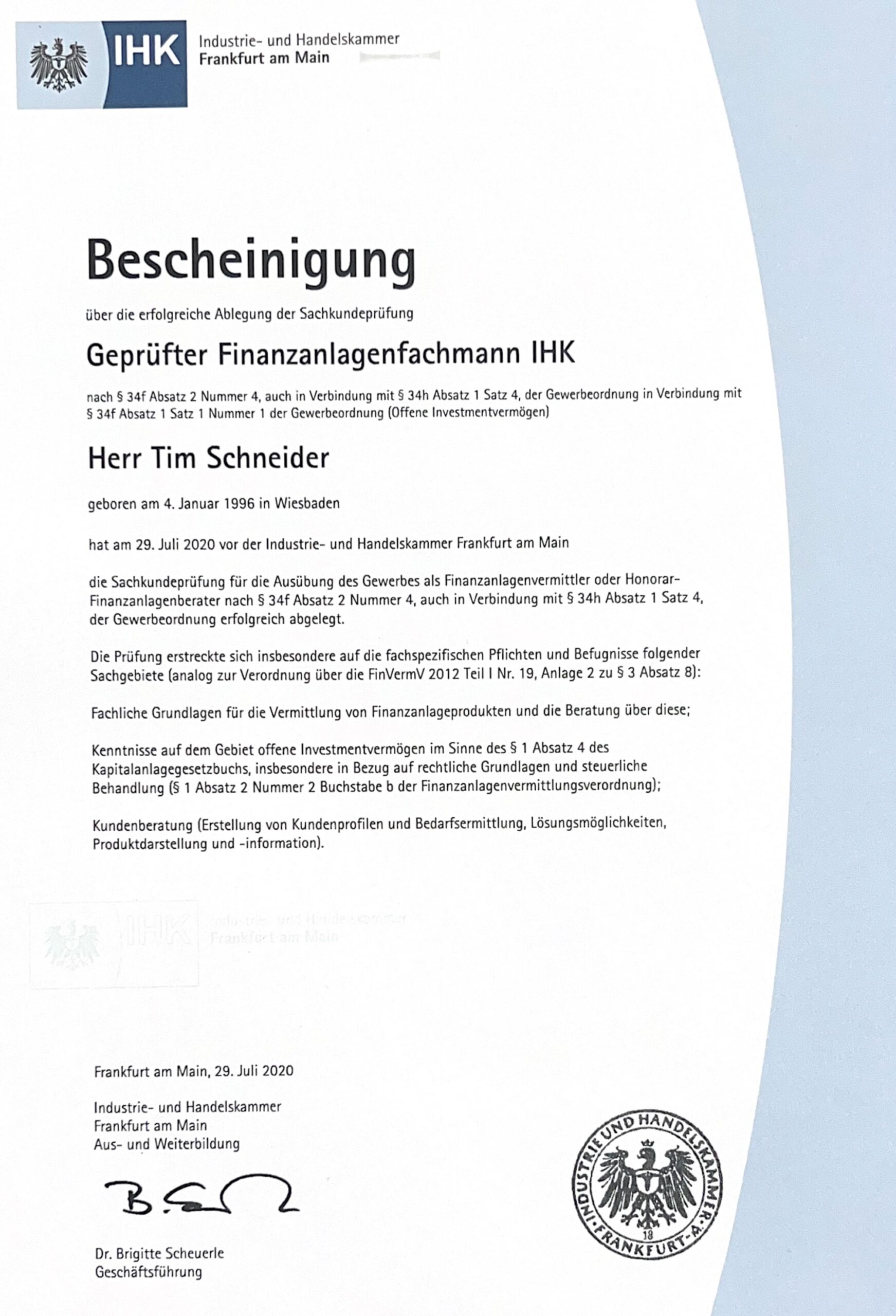 Zertifikat_IHK_Tim_Schneider_Finanzanlagenfachmann